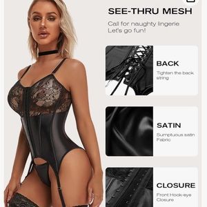 Lingerie corset lace bodysuit
